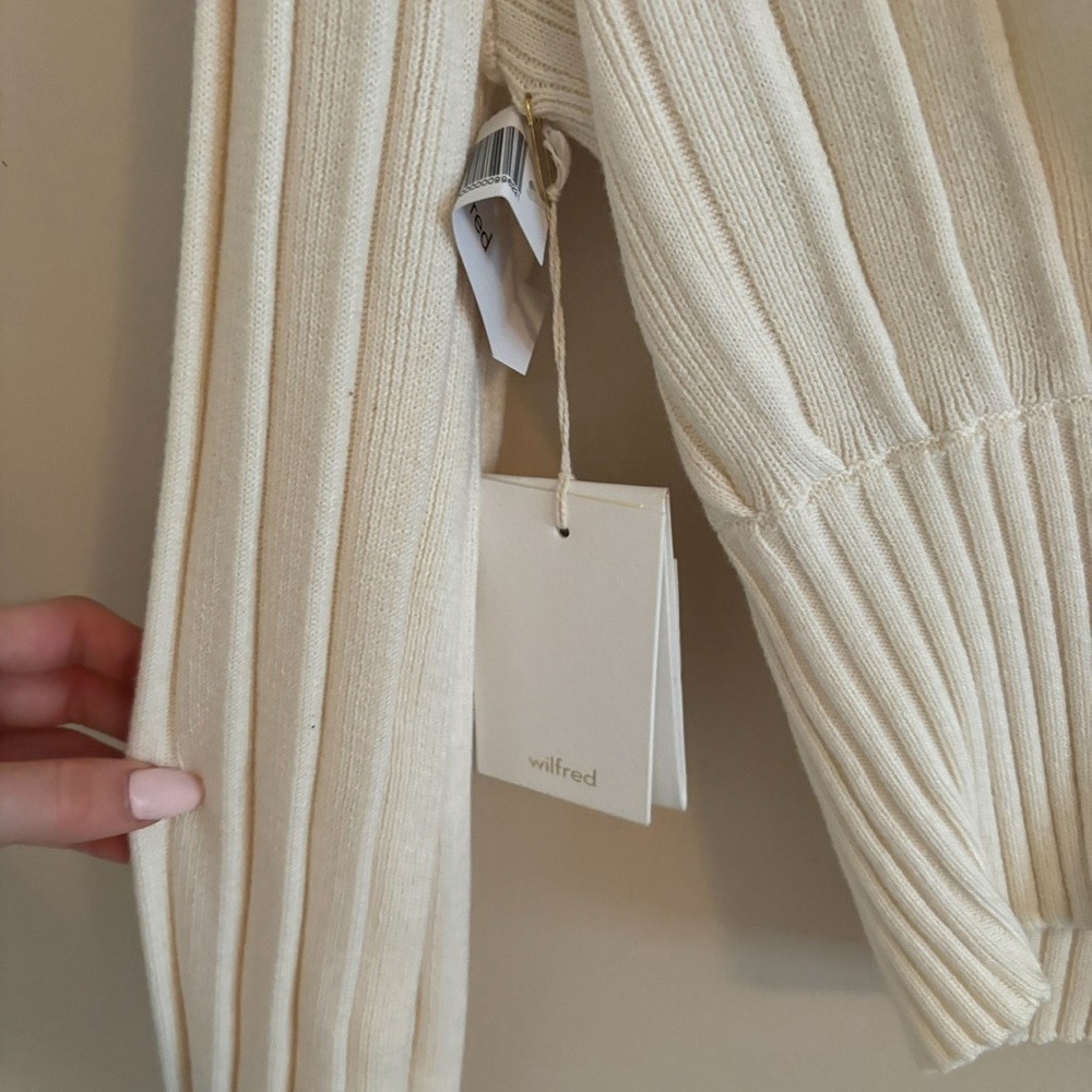 Cream Ribbed Cardigan - Picture 3 of 4
